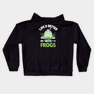 LIFE IS BETTER WITH FROGS Kids Hoodie